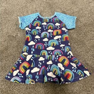 Handmade Custom Colorful Rainbow Tunic Top Sz 6